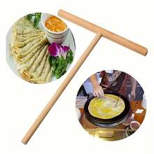 1件易清洗木製鬆餅與可麗餅抹平棒,可重複使用T型麵糊棒,適用於居家或專業用途,廚房必備 - 彩色 - 查看 9