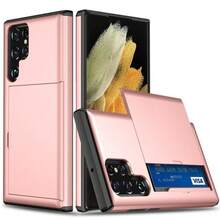 防震 2 合 1 PC 卡槽手機殼，相容 Galaxy S26Ultra S25Ultra A37 A57 A56 A55 A17 S25 FE A14 A15 A16 A26 A36 A35 A25 及其他機型，亦相容 iPhone 17 Pro Max 17 Pro 17e 16E 15 14 13 12 11 機型，相容 P30 P30 Pro 機型，2 合 1 防震手機保護殼，附卡槽錢包設計 - 玫瑰金 - 查看 8