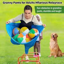 Granny Pants Yard Game For Adults (40 In * 31.5 In),2Pcs Granny Pants Outdoor Games With 10 Bouncy Balls,2 Pumps & Flags, Granny Pants Game For Family Carnival Party Reunion Gathering(Large) - Large - View 7