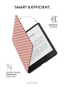 GIIPPA 1件紅色波點圖案設計保護殼，適用於Kindle 10代、Kindle 11代、Kindle Paperwhite 5電子閱讀器，具備自動喚醒/睡眠功能，輕巧便捷，完美貼合保護您的閱讀設備，浪漫禮物 - 彩色 - 查看 3