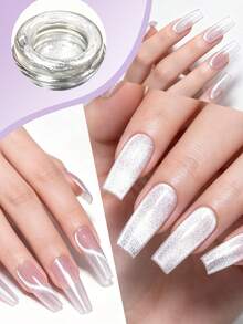 SAUA Esmalte de uñas de gel Crystal Clear Cat Eye - Brillo ultra brillante y duradero, gel de uñas de grado profesional, fórmula sin alcohol, esmalte de uñas de gel de alta calidad, esmalte de uñas de gel - Multicolor - Ver 4