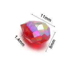 20 piezas de cuentas de vidrio facetado brillante con forma de lágrima de fresa de 8x11mm en colores vibrantes, se pueden usar como decoración de ventana, decoración colgante, cuentas de cristal artificial - Cuentas para hacer joyas DIY y combinaciones de cuentas, adecuadas para hacer pulseras únicas, aretes, teléfonos de cristal, accesorios para el cabello, tocados, colgantes, decoración de ropa y manualidades - Perfectas para proyectos creativos y accesorios de moda - gotas de agua con perlas de fresa - Ver 6
