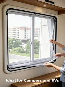 Malla Mosquitera Autoadhesiva Cortable Barrera Duradera Contra Moscas e Insectos Malla Transpirable para Ventanas del Hogar y de RV - Simple - Ver 8