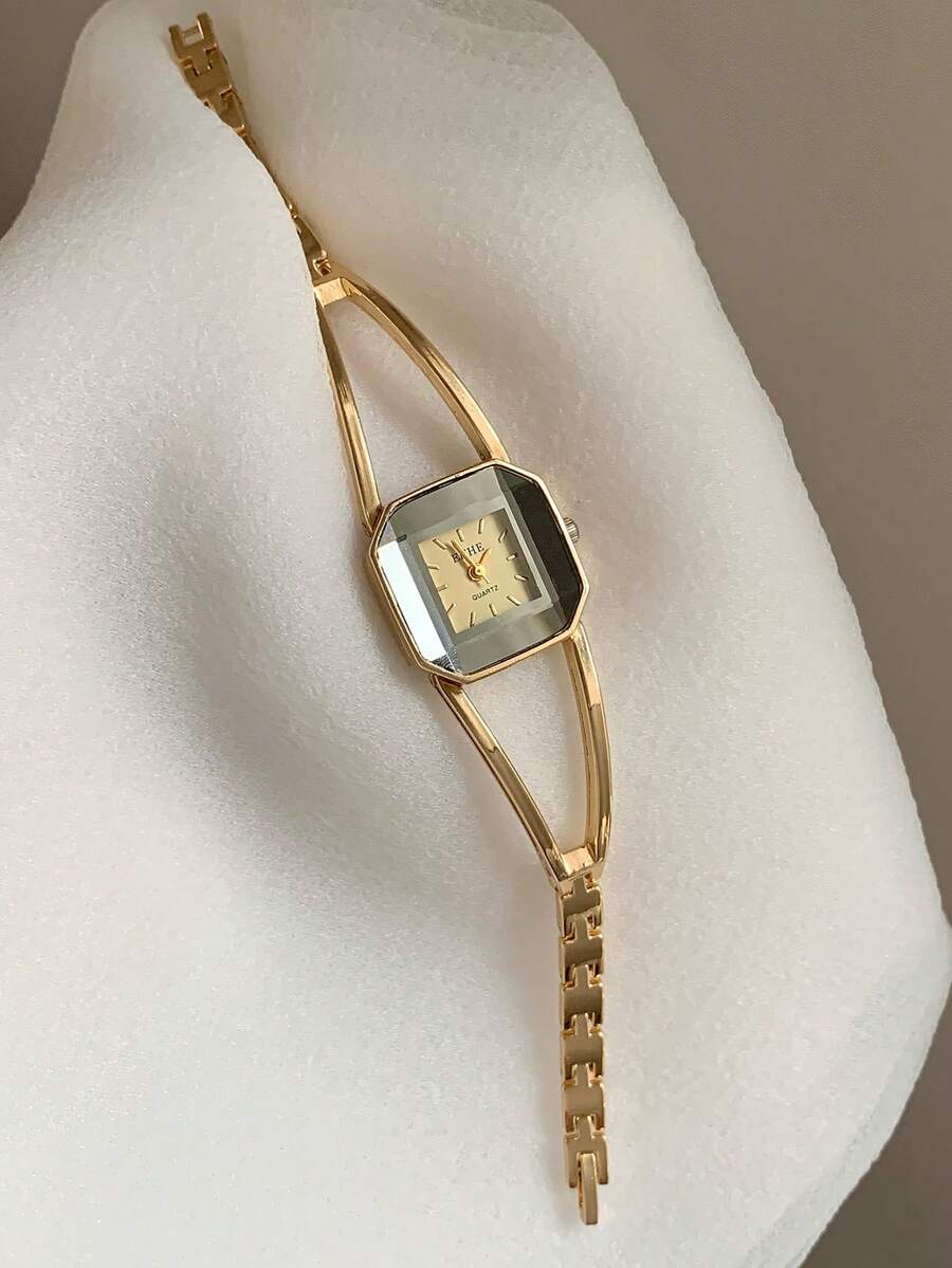 Gold Square Women's Quartz Watch, Fashion Classic Business Casual Party Wear, Best Gift Choice - Gold - View 1
