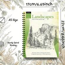 Outdoor Scene Painting Tutorial Book, Step-By-Step Learning To Draw Landscapes, Trees And Natural Scenery, Master Painting Techniques, Adult Painting Tutorial, Multiple Styles Available (Brushes Not Included) - Single Piece - View 13