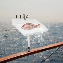 Boat Cutting Board, Bait Cutting Board, Fish Fillet Cutting Table, Fish Cutting Board Rounded Bait Table, Bait Cutting And Fish Processing Workbench, 18.11 * 14.57 Inches - White - View 1