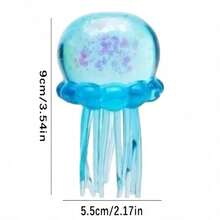1pc Sparkly Jellyfish Squeeze Toy, Soft Bouncy Ocean Themed Stress Relief Fidget Ball, Cute Mini Desktop Ornament, Aesthetic Sensory Toy, Perfect Holiday Gift For Halloween & Christmas - Multicolor - View 4
