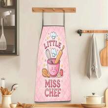1pc Little Chef Fun Design Apron, Durable And Easy To Maintain, Polyester Material, Suitable For Kitchen Cooking, Gardening, Fruit Picking, Christmas And Halloween - Multicolor - View 6