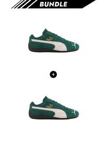 Puma [Bundle] Klassiska Speedcat OG sneakers i mocka för dam, gröna och vita, 398846 X 2 - Mörk Myrtle-PUMA Vit x 2 - Visa 1