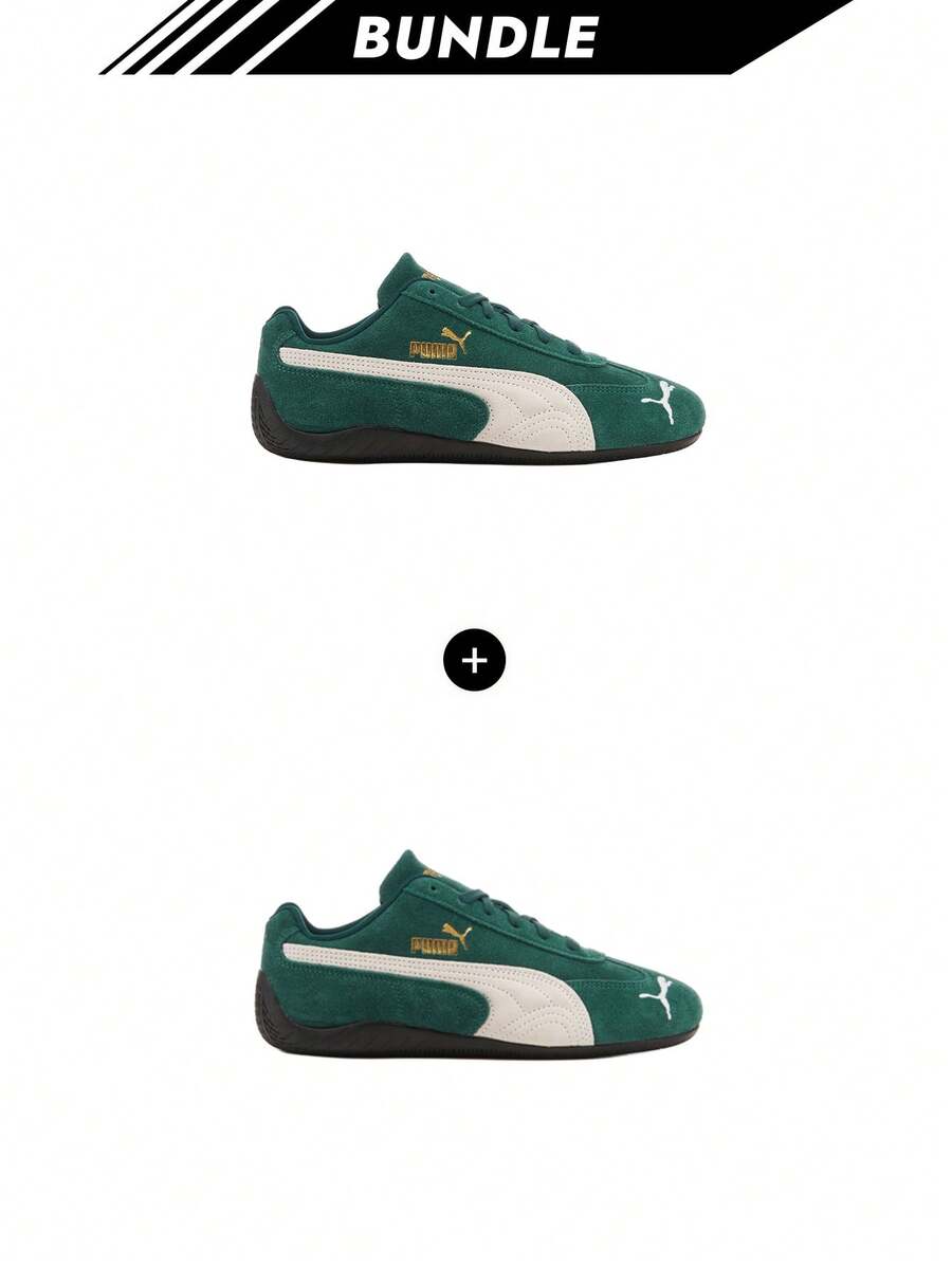 Puma [Bundle] Klassiska Speedcat OG sneakers i mocka för dam, gröna och vita, 398846 X 2 - Mörk Myrtle-PUMA Vit x 2 - Visa 1