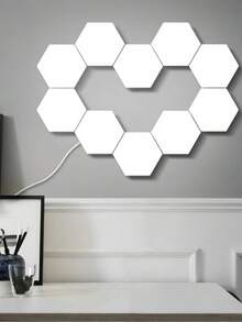 6/10/12pcs Touch Hexagon Quantum Lights, RGB Gaming Lights, Modular LED Wall Lights, Suitable For Gaming Room, Bedroom, Desktop Setup, Home Decor Ambient Indirect Lighting, Comfortable Night Light, Room Decoration Gift For Gamers - white light - View 4