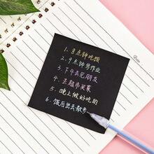 2 Pads 100 Sheets Minimalist Pure Black Sticky Notes, Self-Adhesive Solid Color Tearable Memo Pads, Simple Note Paper For School Office Planner Journal Scrapbook Daily Reminder Stationery Supplies School Supplies - 100Sheets - View 7