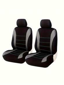 4 Buah Set Sarung Jok Mobil Universal - Pelindung Jok Mobil Kain Bernapas Bergaris Hitam - Cocok untuk Sedan, SUV, Truk, Van - Kit Aksesori Interior Lengkap - Pemasangan Mudah dan Tahan Lama - A - View 13
