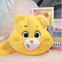 Care Bears 27cm 熊頭毛絨斜挎包,可愛3D卡通毛茸茸單肩手提包,柔軟填充動物包,女童適用,創意設計 - 彩色 - 查看 10