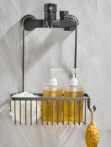 1pc - Bathroom Hanging Storage Rack/Basket - Suitable For Organizing Shampoo, Body Wash And Other Toiletries, Essential Bathroom Accessory, Applicable For Bathroom, Kitchen, Sink, Outdoor Sink. Back To School Essential - Multicolor - View 3