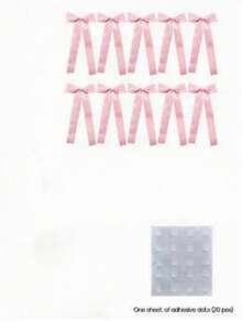 10 piezas/5 piezas/1 set de lazos de satén rosa con 3 metros de cuentas de perlas falsas, lazos prefabricados para árbol de Navidad, corona, puerta, chimenea, decoración interior DIY, lazos elegantes para boda, baby shower, revelación de género, cumpleaños y propuesta. Decoración de fondo de habitación, decoración de fiesta - rosa - Ver 6