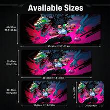 Neon Pink Anime Fighting Dragon Large Gaming Desk Mat, Cool Street Art Character Print Non-Slip Rubber Extended Mouse Pad, Waterproof Long Keyboard Pad, Gaming Computer Desktop Decoration - View 5