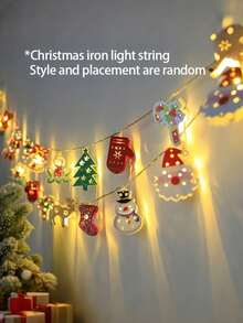 30/10 LED Santa Claus String Lights With Festive Iron Frame, Battery Powered, Ideal For Christmas Tree, Window Display, Fireplace Mantel, Holiday Party And Cozy Home Decor - Multicolor - View 3