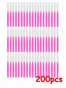 200/100/150/50/20/5pcs Mini Eyebrow Brushes, Bendable Micro-Fine Mascara Brush Head Makeup Tool, Eyelash Filler Brow Lift Dye Brush, Eye Tool, Eyelash Tool, Eyelash Comb, Travel And Daily Use - Hot Pink - View 12