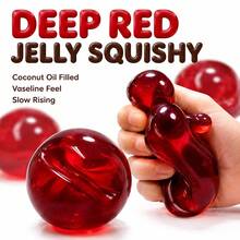 1 pieza Bola de apretar roja rubí hecha a mano, súper suave, un apretón una hendidura, textura de cristal rojo profundo, juguete antiestrés, regalo exquisito, regalo festivo, regalo de Navidad - Multicolor - Ver 7