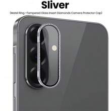 1件 適用於 Galaxy A56/A36/A26 水鑽金屬一體式鏡頭保護膜 鋼化玻璃相機保護膜 彩色/銀色/黑色/粉色/紫色/藍色/金色 鏡頭保護膜 防摔防刮 - 彩色 - 查看 10