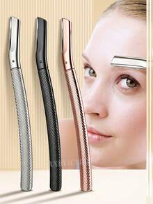 Bello Paratu 1pc Zinc Alloy Multipurpose Facial Razor Trimmer Easy To Use Cutter Stainless Steel Shaver Blades Makeup Tools - Multicolor - View 1