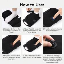 Hailicare Electric Foot Massager, Portable Air Pressure Foot Massage Machine, 3 Modes, Adjustable Height Massage Nodes, Type-C Charging, 2000mAh Battery, Home And Travel Foot Relaxation Device - Black - View 7