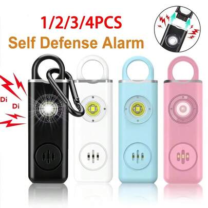 130dB Emergency Personal Alarm Keychain Dual Strobe Light Self Defense Safety Siren For Women Seniors Students Night Walking Travel Hiking