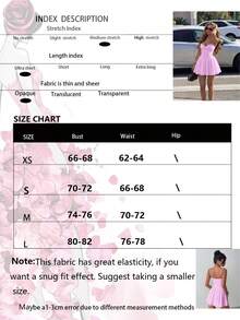 女款純色抓皺雙層內襯收腰A字性感度假優雅時尚洋裝 粉色夏季 - 粉色 - 查看 4