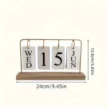 Flip Perpetual Calendar, Metal Frame Wooden Base Perpetual Calendar, Replaceable Date Display - Suitable For Home And Office Decor, Desktop Decorative Calendar With Reusable Page Cards, Durable Material, High-End Exquisite Minimalist Desktop Calendar Decoration Ornament - View 8