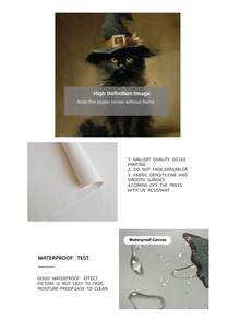 1 Stück rahmenloses Vintage-Wandkunst-Poster mit schwarzer Katze, Hexe, Gothic, Cottagecore, Dark Academia, viktorianischem Halloween-Stil, Muster für Wohnung, Wohnzimmer, Schlafzimmer, Studentenwohnheim, Partygeschenk, Raumdekoration, Wanddrucke, Vintage-Dekoration - rahmenlos - Übersicht 10