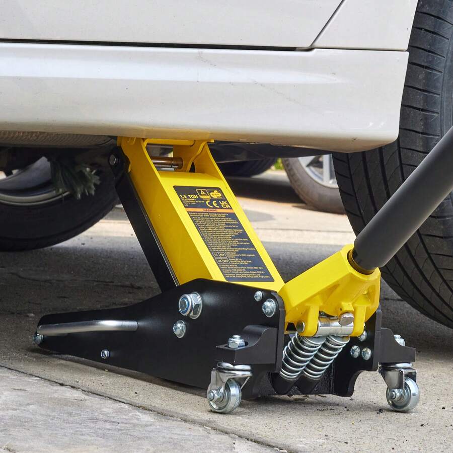 Gato de Piso de Perfil Bajo 1,5 tonelada 585x250x137mm Gato de Carretilla Bajo Perfil Bomba Hidráulica Doble Herramienta de Elevación Baja, Material de Aluminio y Acero Amplio Rango de Elevación - A - Ver 1