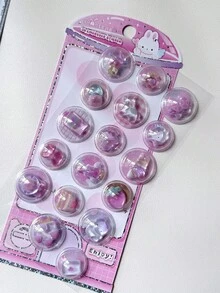 Q-Lia 3D Embossed Sticker With Full Capsule Attachment, Cute Pet Decoration, Crystal Paint, Girls' Phone Case - Multicolor - View 16