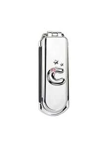1pc Foldable Air Cushion Massage Comb, Electroplated Silver Color, Personalized Letter A-Z, Pink Bow, Star Pattern, Compact Portable Pocket Comb, Bag Comb, Women's Hair Styling Comb, Suitable As Gift - Silver - View 35