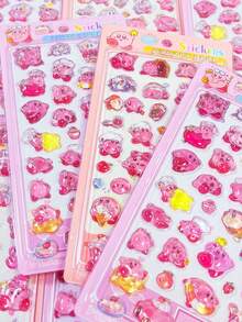 Japanese Cartoon Embossed Fun Stickers Crystal Diamond Children's Decorative Stickers Solid Stickers Cute 3D Embossed Stickers, Fun Sticker Games For Kids, Office And School Decorative Stickers, Craft Reward Puzzle Stickers, Transparent Embossed Creative Craft Stickers. - Multicolor - View 3