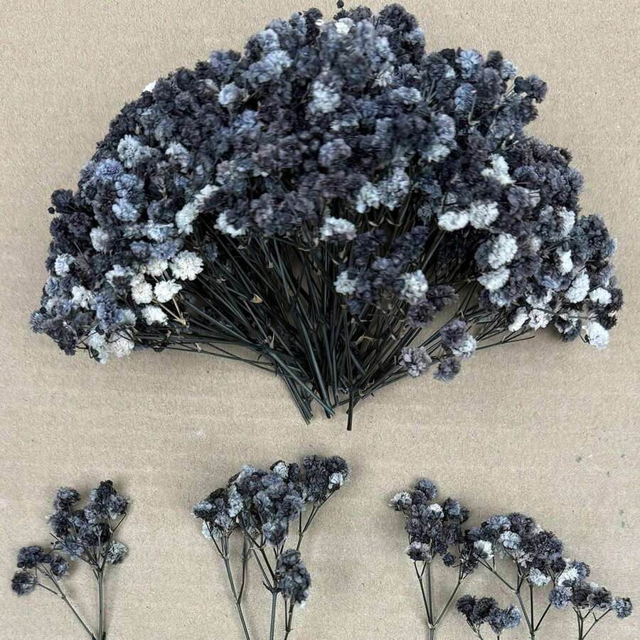 25/50/100/150/300pcs Mini Baby's Breath And Other Artificial Flowers - For Arts And Crafts, Hair Accessories, Wedding Wreaths, Table Flowers, Home Decor, Etc. - Black - View 1