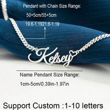 Customized Name Necklace, Personalized Name Necklace, Stainless Steel Nameplate Necklace, Women's Necklace, 18K Gold Plated, Silver, Gold, Fashion Casual Minimalist Unisex, Ideal Gift For Her, Ideal Gift For Lovers, Moms, Family, Friends, Daughters, Grandparents, Anniversary, Birthday, Daily Wear, Party, Mother's Day, Valentine's Day, Graduation, Wedding, Street Casual Fashion - Multicolor - View 6