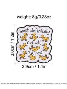 Messy Cute Duck Enamel Brooch Most Definitely Not All In A Row Neurodiversity Metal Pin Bag Decor Accessory - Yellow - View 3