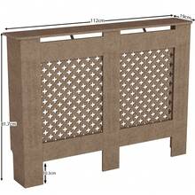 Home Discount Vida Designs Oxford Natural Radiator Cover Heat Protection Adjustable Cross Pattern Design With Wooden Shelf Top Display Hallway MDF Cabinet Easy To Install - Natural - View 5