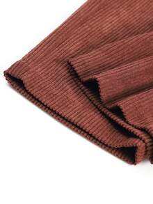 1pc 4-7 Years Old Boys Draped Wide Leg Corduroy Pants With Elastic Waist, Spring Summer Autumn - Brown - View 6