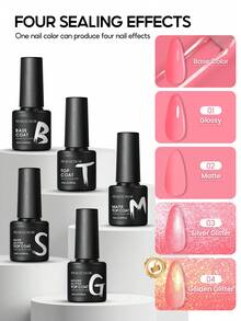 Peacecolor 25PCS Gel Nail Polish Set 20 Colors With 5 Base Top Coats Glossy Matte Silver Gold Glitter Soak Off Spring Summer Vacation Gift For Women - 彩色 - 查看 5