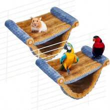 Winter Warm Bird Nest Hammock Style Canary Cage Plush Fluffy Bird House Parrot Cage Accessories - Multicolor - View 7