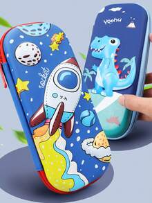 1pc Boy/Girl 3D Dinosaur Astronaut Pencil Case, Hard Pencil Box, Large Capacity Stationery Pencil Pouch For Kids, Back To School , First Day Of School - Multicolor - View 6