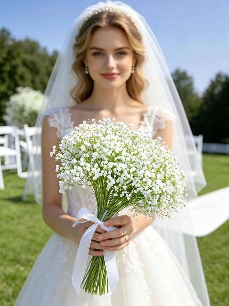 30pcs Wedding Baby's Breath Bouquet, Bridal Hand Bouquet Artificial Baby's Breath, Wedding Party Decoration Supplies, Photography Props, Suitable For Anniversary, Wedding, Engagement, Proposal, Birthday Party Decoration, Holiday Decoration, Home Decor, Hotel Decor, Garden Fence Decoration, Restaurant And Table Decor - Multicolor - View 1