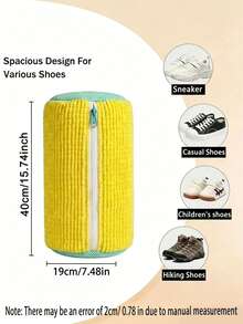 2/1pc 360° Shoe Washing Bag, Suitable For All Types Of Shoes - Anti-Deformation, Machine Washable, Dryable, Soft Velvet Lining Provides Washing Protection, Perfect Fit For Sneakers And Casual Shoes. Suitable For Christmas Laundry Storage Bag, Efficient Anti-Deformation Washing Bag, Slouchy Person Washing Machine Accessory, Home Washing Machine Dedicated Washing Bag, Shoe Protection Bag, Shoe Storage Washing Bag. - Multicolor - View 4