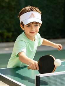 1 pieza Sombrero de sol personalizado para adolescentes de 8-16 años, blanco puro con letra A-Z, correa ajustable, gorra transpirable de parte superior abierta, adecuado para deportes diarios, viajes y uso casual - Blanco - Ver 2