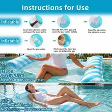 Adult Double Tube Striped Inflatable Pool Float, Thickened Heavy Duty Pool Float, Non-Stick PVC Material With Mesh Seat Floating Chair, Summer Water Party Lake Beach Hammock Style Float, Easy To Carry - Multicolor - View 6