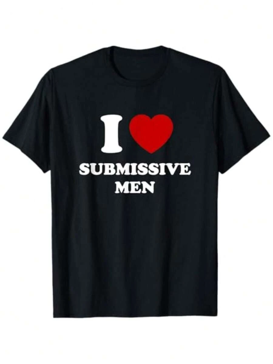 Ootd T Shirt I Love Submissive Men T-Shirt - 黑色 - 查看 1