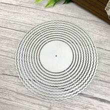 嵌套圓形框架金屬模切，嵌套圓形框架標籤背景婚禮切割模具，DIY照片裝飾壓花紙模，適用於剪貼簿和卡片製作 - 銀白色 - 查看 6