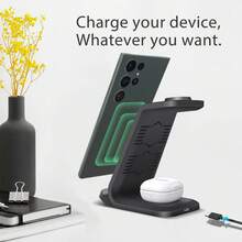 旅行用無線快充站，可折疊 3 合 1 磁吸無線充電支架，相容 iPhone 17/Air/16/15/14/13/12 Pro Max/Plus，相容 Ultra/11/10/9/8/7/6/5/SE/4/3/2，相容 Pro/Pro 2/4/3/2 - 白色 - 查看 8